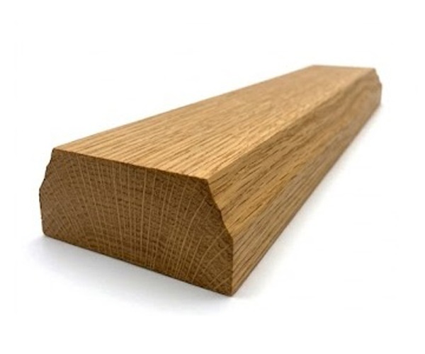 White Oak TB Ungrooved Baserail For Bracket Glass